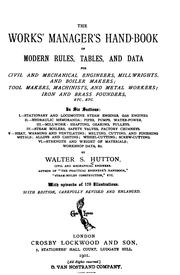 Cover of: The Works' Manager's Hand-book of Modern Rules, Tables, and Data for Civil ...