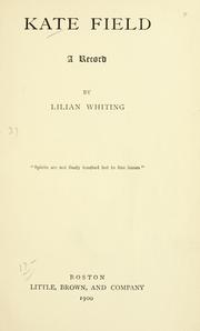 Cover of: Kate Field by Lilian Whiting