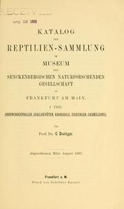 Katalog der Reptilien-Sammlung im Museum .. by Senckenbergische Naturforschende Gesellschaft.