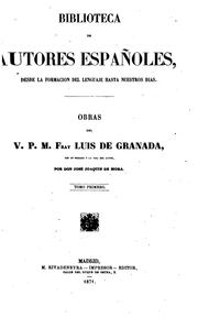 Cover of: Obras del V. P. M. Fray Luis de Granada by Luis, José Joaquín de Mora, John