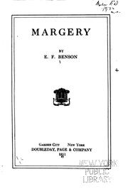 Cover of: Margery by E. F. Benson