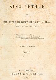 Cover of: King Arthur by Edward Bulwer Lytton, Baron Lytton