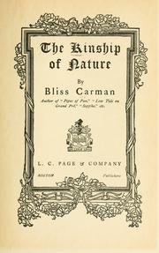 Cover of: The kinship of nature by Bliss Carman