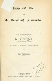 Cover of: Kirche und Staat und ihr Verhältniss zu einander