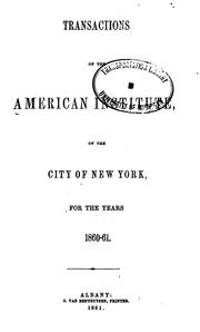 Annual Report of the American Institute of the City of New York by American Institute of the City of New York