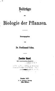 Beiträge zur Biologie der Pflanzen by Ferdinand Cohn