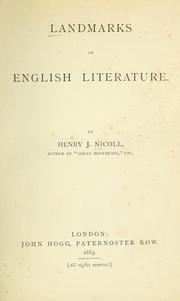 Cover of: Landmarks of English literature.