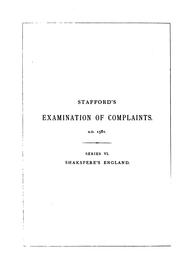 Cover of: William Stafford's Compendious Or Briefe Examination of Certayne Ordinary Complaints of Diuers ...