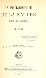 Cover of: La philosophie de la nature chez les anciens.