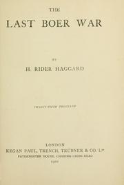 Cover of: The last Boer war. by H. Rider Haggard