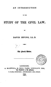 Cover of: An Introduction to the Study of the Civil Law