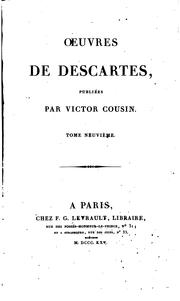 Cover of: OEuvres de Descartes, publiées by René Descartes