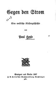 Cover of: Gegen den Strom: Eine weltliche Kloster-geschichte