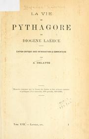 Cover of: La  vie de Pythagore