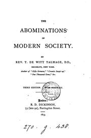 Cover of: The abominations of modern society
