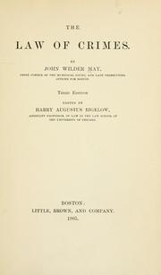 Cover of: The law of crimes. by John Wilder May