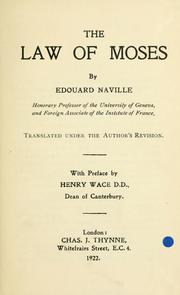 Cover of: The law of Moses by Henri Édouard Naville