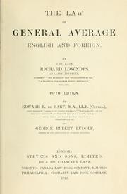 Cover of: The law of general average: English and foreign.