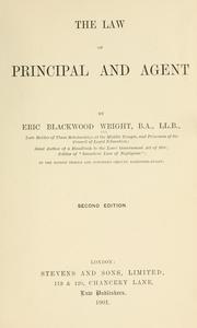 The law of principal and agent by Eric Blackwood Wright