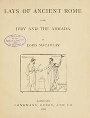 Cover of: Lays of ancient Rome by Thomas Babington Macaulay