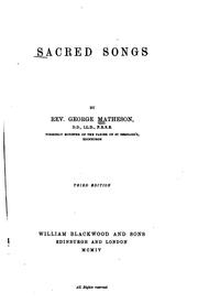 Cover of: Sacred Songs by George Matheson