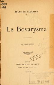 Cover of: bovarysme.