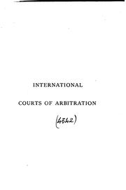 Cover of: International Courts of Arbitration: 1874