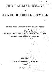 Cover of: The Earlier Essays of James Russell Lowell