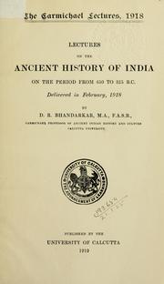 Cover of: Lectures on the ancient history of India on the period from 650 to 325 B.C.