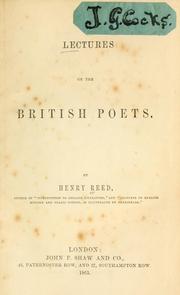 Cover of: Lectures on the British poets by Reed, Henry