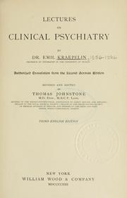 Cover of: Lectures on clinical psychiatry