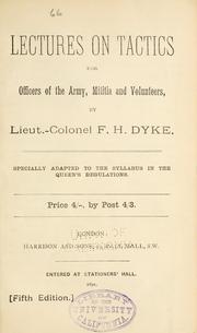 Cover of: Lectures on tactics for officers of the Army, Militia and Volunteers