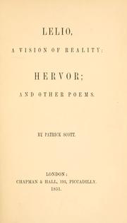 Cover of: Lelio, a vision of reality; Hervor: and other poems.