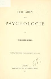 Cover of: Leitfaden der Psychologie.