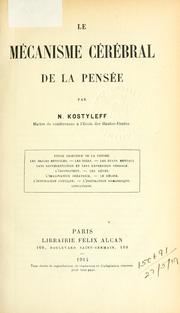 Cover of: Le mécanisme cérébral de la pensée.