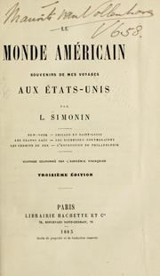 Cover of: Le monde américain: souvenirs de mes voyages aux États-Unis