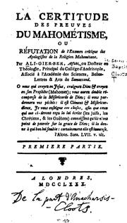 Cover of: La certitude des preuves du Mahométisme