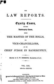 Cover of: The Law Reports by Great Britain. Court of Chancery., George Wirgman Hemming, Great Britain. Court of Chancery.