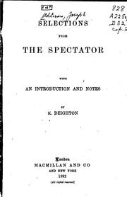 Cover of: Selections from the "Spectator"