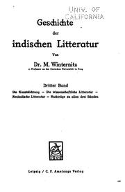Cover of: Geschichte der indischen Litteratur by 
