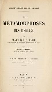 Cover of: métamorphoses des insectes