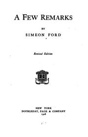 A Few Remarks by Simeon Ford
