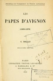 Les papes d'Avignon (1305-1378) by G. Mollat