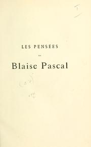 Cover of: Les pensées. by Blaise Pascal