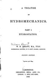 Cover of: A Treatise on Hydromechanics: Part I. Hydrostatics