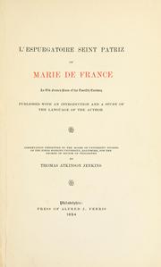 Cover of: espurgatoire Seint Patriz of Marie de France: an Old-French poem of the twelfth century