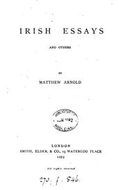 Cover of: irish essays and others