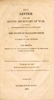 Cover of: Letter from the acting secretary of war