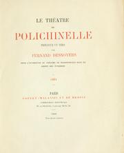 Cover of: théatre de Polichinelle: prologue en vers, pour l'ouverture du Théatre de marionnettes dans le jardin de Tuileries 1861.