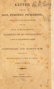 Cover of: A letter from the Hon. Timothy Pickering: a senator of the United States from the state of Massachusetts